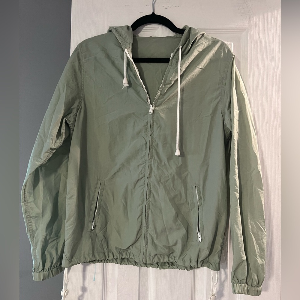 Pacsun, Green Cropped Rain Jacket, Size Small